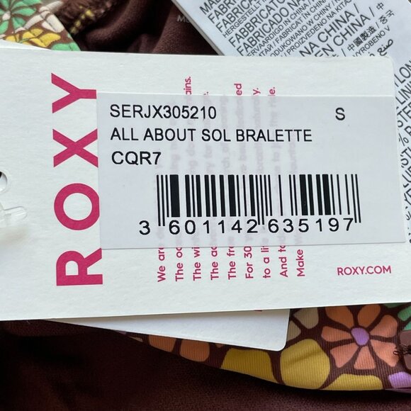 NEW Roxy Womens Small Floral Bikini Set All About Sol Bralette High Waist Bottom - Picture 5 of 9